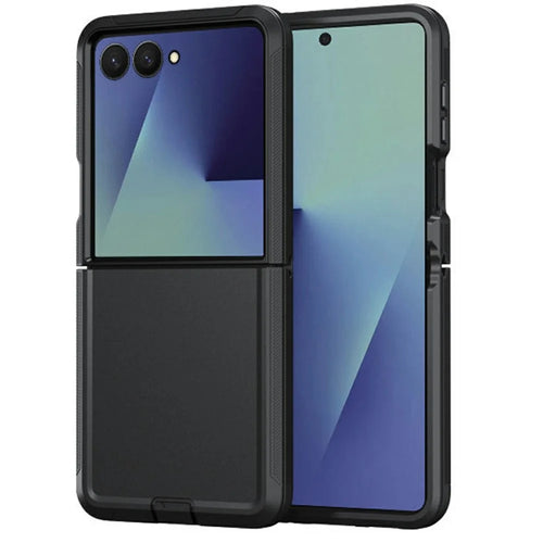 For Samsung Galaxy Z Flip7 5G Case Detachable PC + TPU Drop-Proof Back Cover - Black - 1