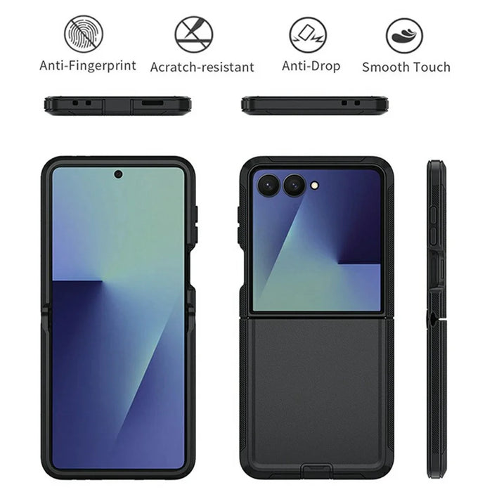 For Samsung Galaxy Z Flip7 5G Case Detachable PC + TPU Drop-Proof Back Cover - Black - 2