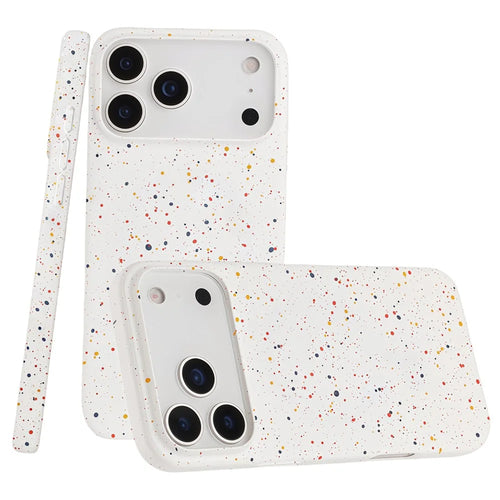 For iPhone 17 Pro Max Magnetic Case Colorful Spots Matte Shockproof PC Phone Cover - White - 1