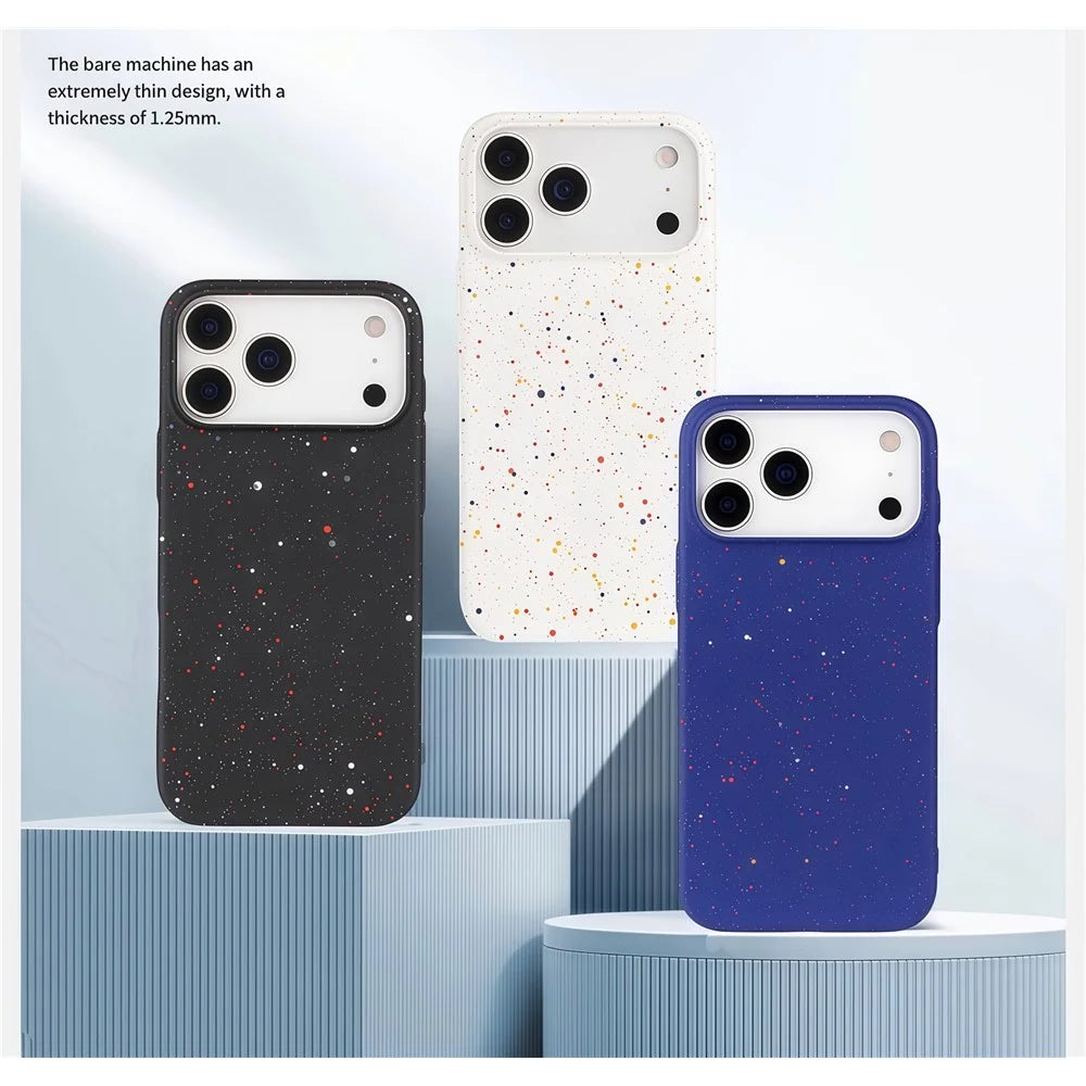For iPhone 17 Pro Magnetic Case Colorful Spots Matte Shockproof PC Phone Cover - White - 5