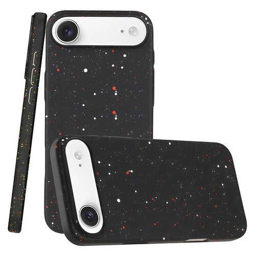 For iPhone Air Magnetic Case Colorful Spots Matte Shockproof PC Phone Cover - Black - 1