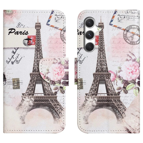 For Samsung Galaxy S26 Case Pattern Printing Cross Texture Leather Phone Cover - Tower - 1