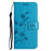 For Samsung Galaxy S26 Case Wallet Stand Imprinted Butterfly Flower PU Leather Phone Cover - Blue - 5