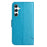 For Samsung Galaxy S26 Case Wallet Stand Imprinted Butterfly Flower PU Leather Phone Cover - Blue - 6