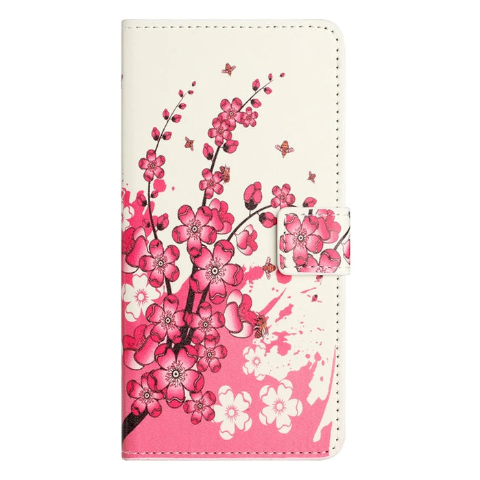 For Samsung Galaxy S26+ Case Pattern Print PU Leather Wallet Phone Cover - Plum Blossom - 5