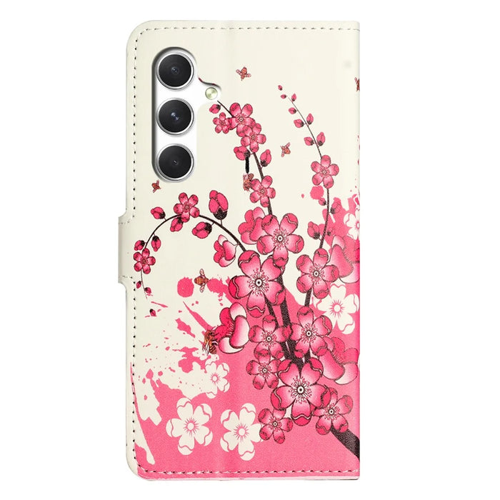 For Samsung Galaxy S26+ Case Pattern Print PU Leather Wallet Phone Cover - Plum Blossom - 6