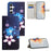 For Samsung Galaxy S26+ Case Pattern Print PU Leather Wallet Phone Cover Cross Texture - Blue Flower - 4