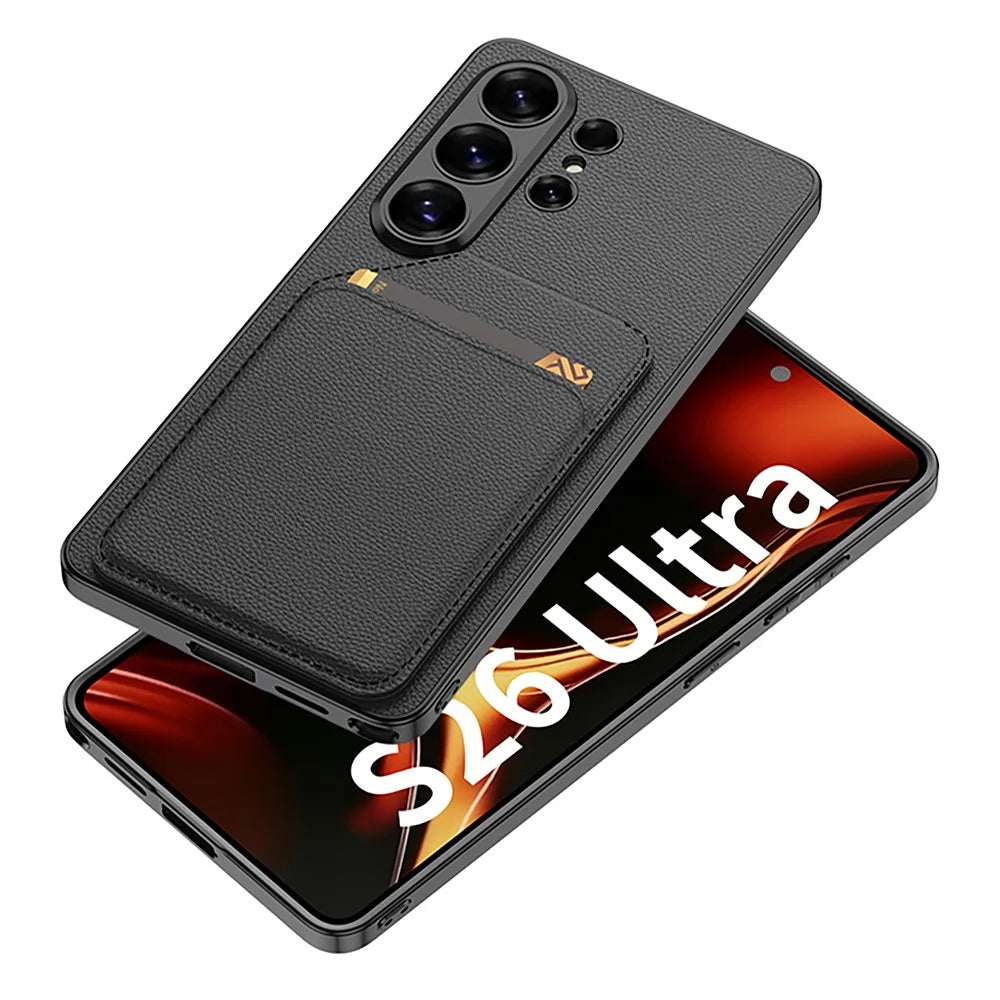 GKK For Samsung Galaxy S26 Ultra Case PU Leather Detachable Card Holder KickStand PC Phone Back Cover - Titanium Orange - 7