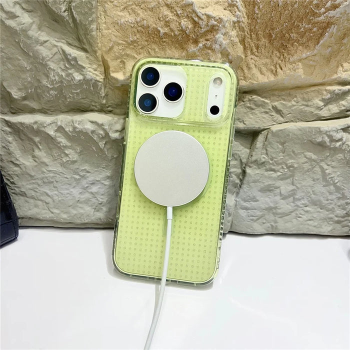 For iPhone 17 Pro Max Magnetic Case IMD Sparkling Decor TPU + PC Phone Cover - Green - 3