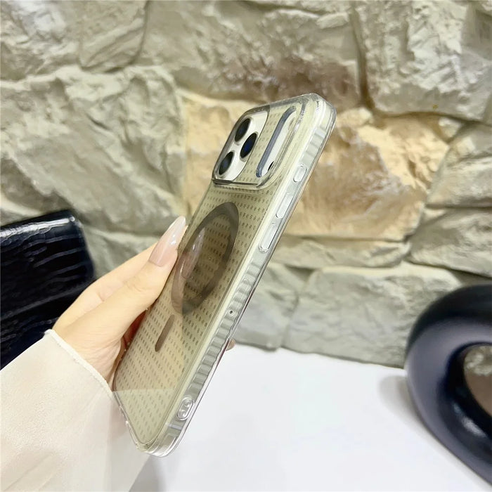 For iPhone 17 Pro Max Magnetic Case IMD Sparkling Decor TPU + PC Phone Cover - Green - 4