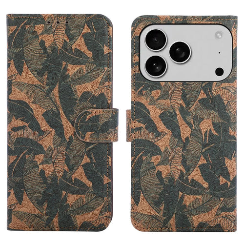 For iPhone 18 Pro / 17 Pro Leather Wallet Case Bohemian-style TPU PU Phone Cover with Stand - Autumn Leaves - 1