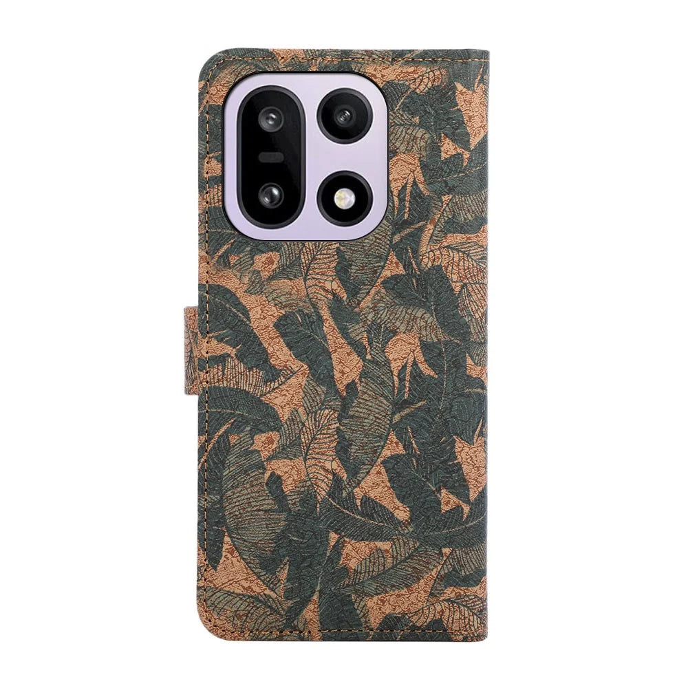 For OnePlus 15 5G Leather Wallet Case Bohemian-style TPU PU Phone Cover with Stand - Autumn Leaves - 6