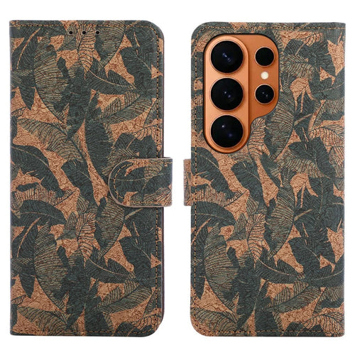 For Samsung Galaxy S26 Ultra Leather Wallet Case Bohemian-style TPU PU Phone Cover with Stand - Autumn Leaves - 1