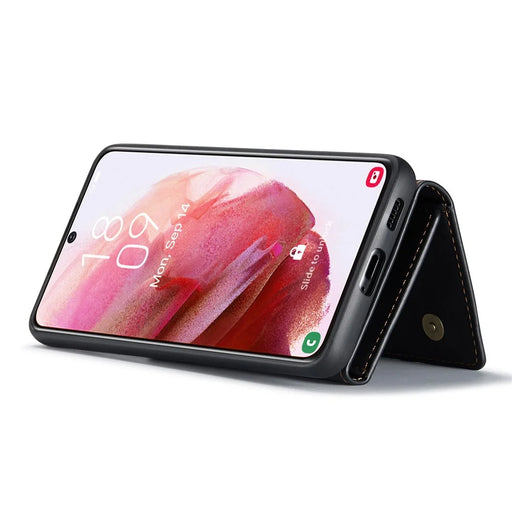 DG.MING M1 Series Shockproof Case for Samsung Galaxy S23 Detachable Magnetic Absorption Wallet + PU Leather Coated Phone Case with Kickstand - Black - 2