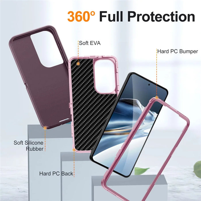 For Samsung Galaxy S26 Case PC + Silicone + EVA Drop Protection Phone Cover - Purple + Pink - 4