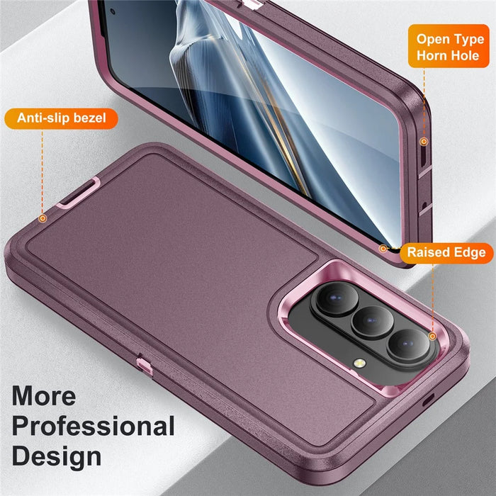 For Samsung Galaxy S26+ Case PC + Silicone + EVA Drop Protection Phone Cover -  Purple + Pink - 3