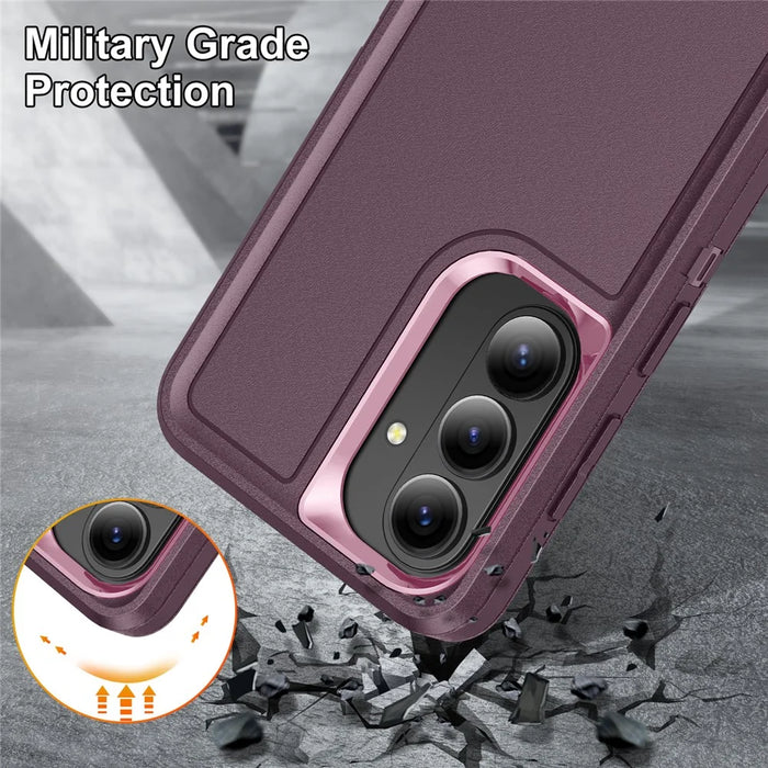 For Samsung Galaxy S26+ Case PC + Silicone + EVA Drop Protection Phone Cover -  Purple + Pink - 6