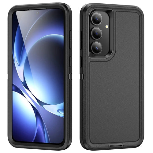 For Samsung Galaxy S25 FE Case PC + Silicone + EVA Drop Protection Phone Cover -  Black - 1