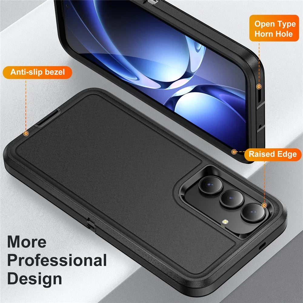For Samsung Galaxy S25 FE Case PC + Silicone + EVA Drop Protection Phone Cover -  Black - 3