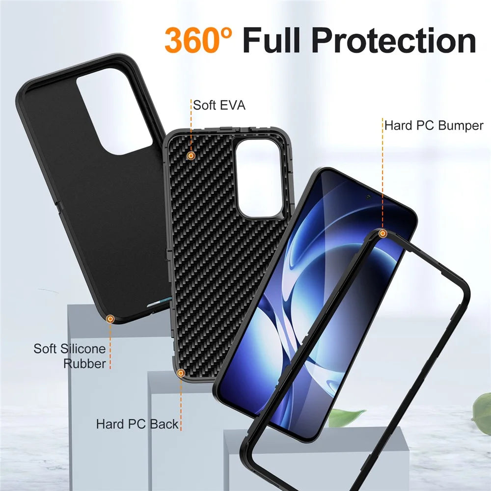 For Samsung Galaxy S25 FE Case PC + Silicone + EVA Drop Protection Phone Cover -  Black - 4