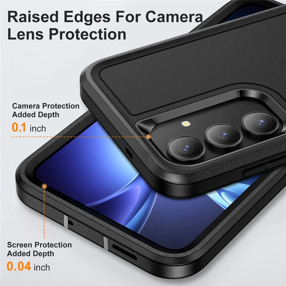 For Samsung Galaxy S25 FE Case PC + Silicone + EVA Drop Protection Phone Cover -  Black - 5