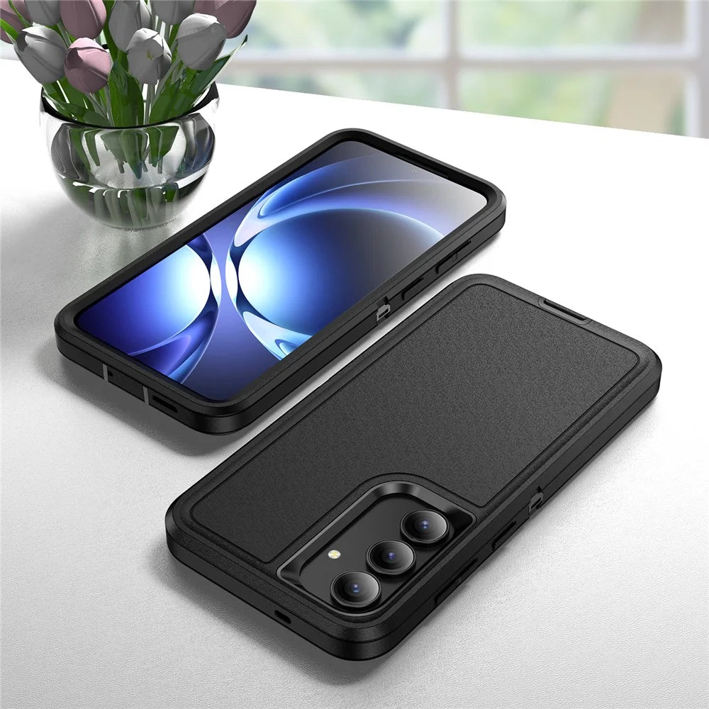 For Samsung Galaxy S25 FE Case PC + Silicone + EVA Drop Protection Phone Cover -  Black - 7