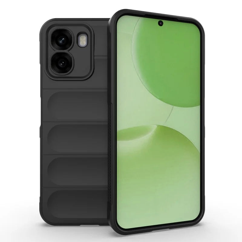 WANLONFENG For Oppo A6x 4G / Oppo A6x 5G TPU Case  HD Series Anti Slip Phone Cover with Tempered Glass - Black - 3