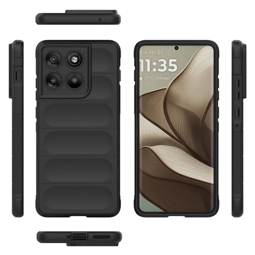 WANLONFENG For Motorola Edge 70 5G TPU Case  HD Series Anti Slip Phone Cover with Tempered Glass - Black - 2