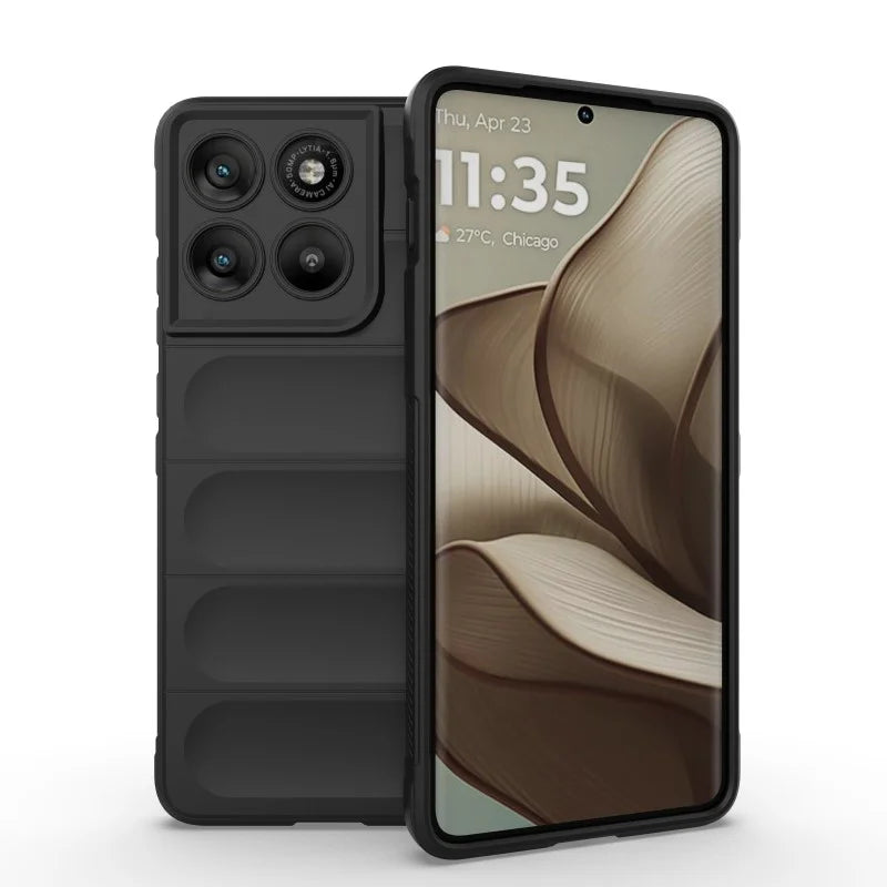 WANLONFENG For Motorola Edge 70 5G TPU Case  HD Series Anti Slip Phone Cover with Tempered Glass - Black - 3