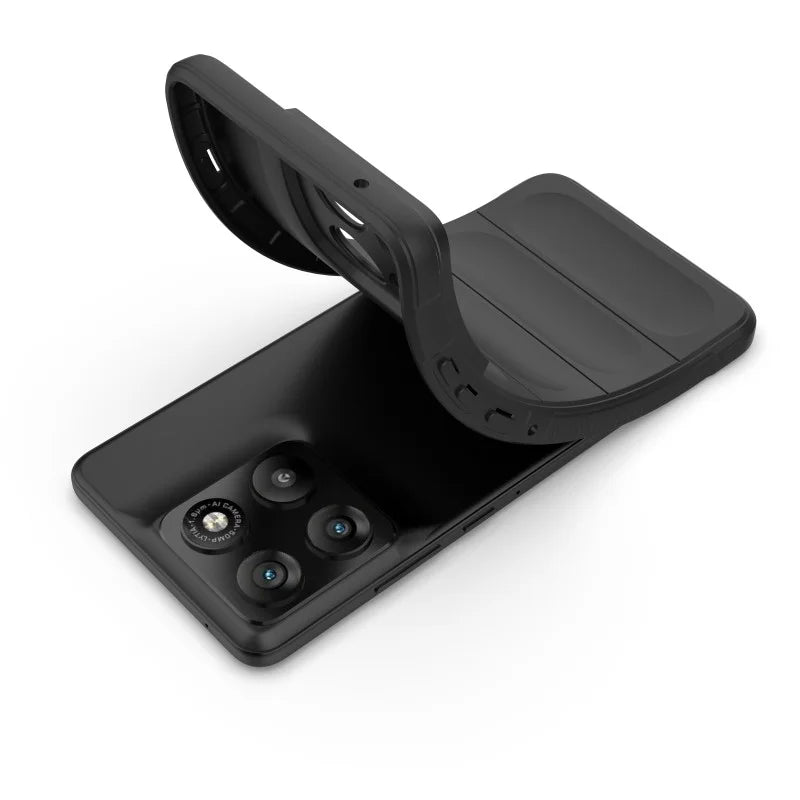 WANLONFENG For Motorola Edge 70 5G TPU Case  HD Series Anti Slip Phone Cover with Tempered Glass - Black - 5