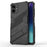 For Samsung Galaxy A06 4G Case PC + TPU Shockproof Phone Cover with Kickstand - Black - 1