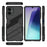 For Samsung Galaxy A06 4G Case PC + TPU Shockproof Phone Cover with Kickstand - Black - 6