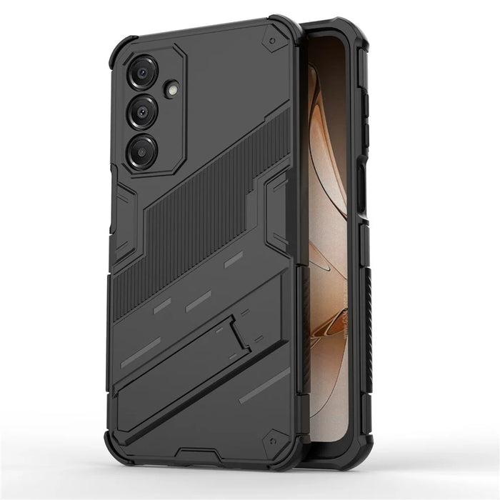 For Samsung Galaxy A16 5G  /  A16 4G Case PC + TPU Shockproof Phone Cover with Kickstand - Black - 1