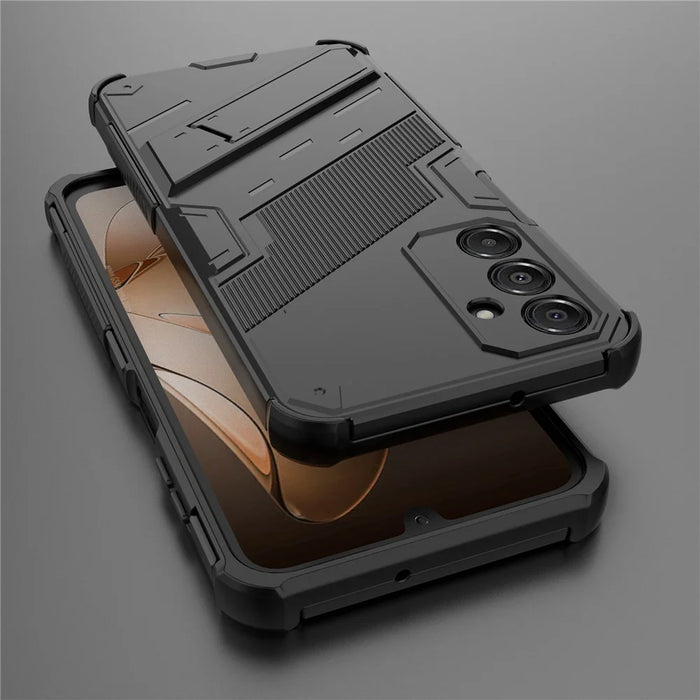 For Samsung Galaxy A16 5G  /  A16 4G Case PC + TPU Shockproof Phone Cover with Kickstand - Black - 4