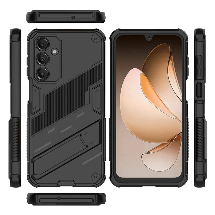 For Samsung Galaxy A16 5G  /  A16 4G Case PC + TPU Shockproof Phone Cover with Kickstand - Black - 6