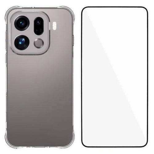 WANLONFENG For Oppo Find X9 Pro 5G Case  WL Series 2.0mm TPU Phone Cover with Tempered Glass Film - Transparent - 1