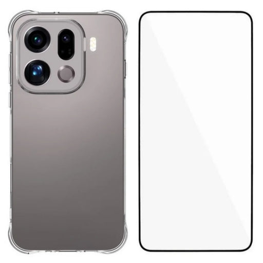 WANLONFENG For Oppo Find X9 Pro 5G Case  WL Series 2.0mm TPU Phone Cover with Tempered Glass Film - Transparent - 1