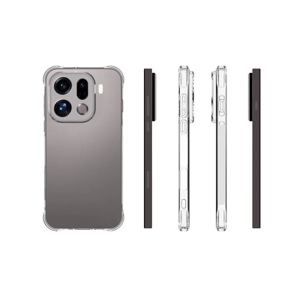 WANLONFENG For Oppo Find X9 Pro 5G Case  WL Series 2.0mm TPU Phone Cover with Tempered Glass Film - Transparent - 6