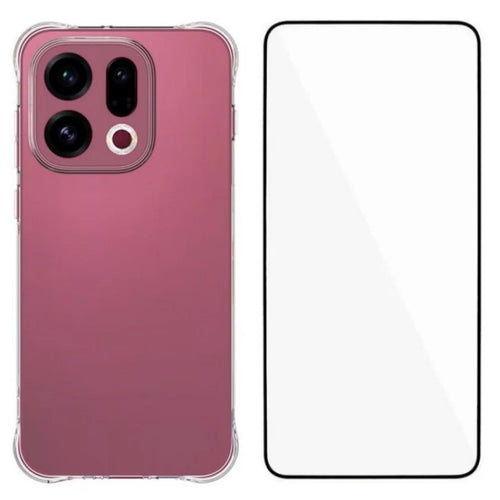 WANLONFENG For Oppo Find X9 5G Case  WL Series 2.0mm TPU Phone Cover with Tempered Glass Film - Transparent - 1