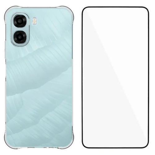 WANLONFENG For Oppo A6x 5G / Oppo A6x 4G Case  WL Series 2.0mm TPU Phone Cover with Tempered Glass Film - Transparent - 1