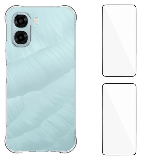 WANLONFENG For Oppo A6x 4G / Oppo A6x 5G TPU Case  WL2 Series 2.0mm Phone Cover with 2Pcs Tempered Glass Films - Transparent - 1