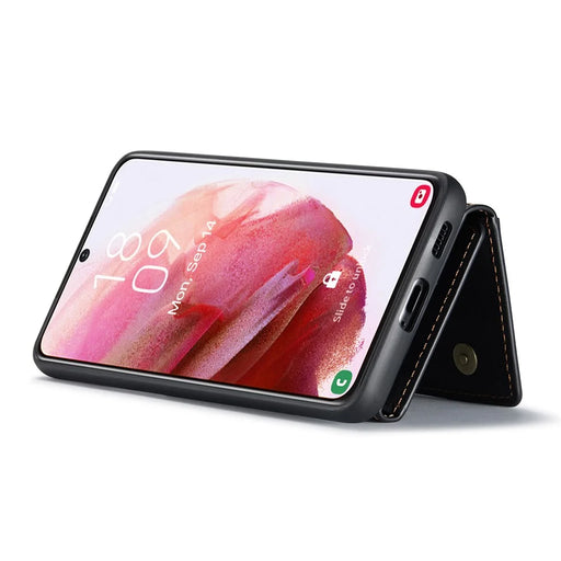 DG.MING M2 Series Phone Case for Samsung Galaxy S23+ Magnetic Closure Shockproof Case Leather Cover Kickstand Protective Case with Detachable Wallet - Black - 2