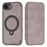 For iPhone 17e / 16e Case Compatible with MagSafe RFID Blocking Leather Wallet Cover with Rotating Ring Kickstand - Titanium Grey - 2