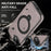 For iPhone 17e / 16e Case Compatible with MagSafe RFID Blocking Leather Wallet Cover with Rotating Ring Kickstand - Titanium Grey - 6