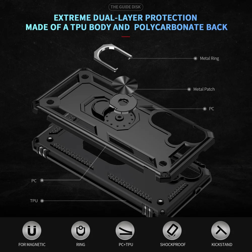 For Samsung Galaxy S26+ Case PC + TPU Phone Cover with Kickstand - Black - 2