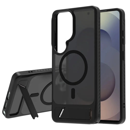 LEREACH Le-Chic Series for Samsung Galaxy S26 Ultra Magnetic Case TPU + PC Kickstand Phone Cover - Black - 1