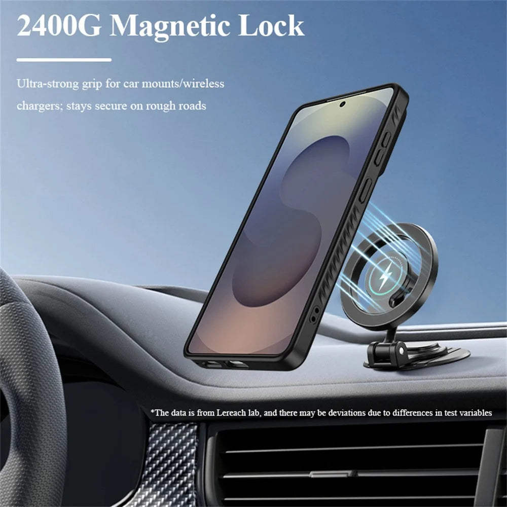 LEREACH Le-Chic Series for Samsung Galaxy S26 Ultra Magnetic Case TPU + PC Kickstand Phone Cover - Black - 7