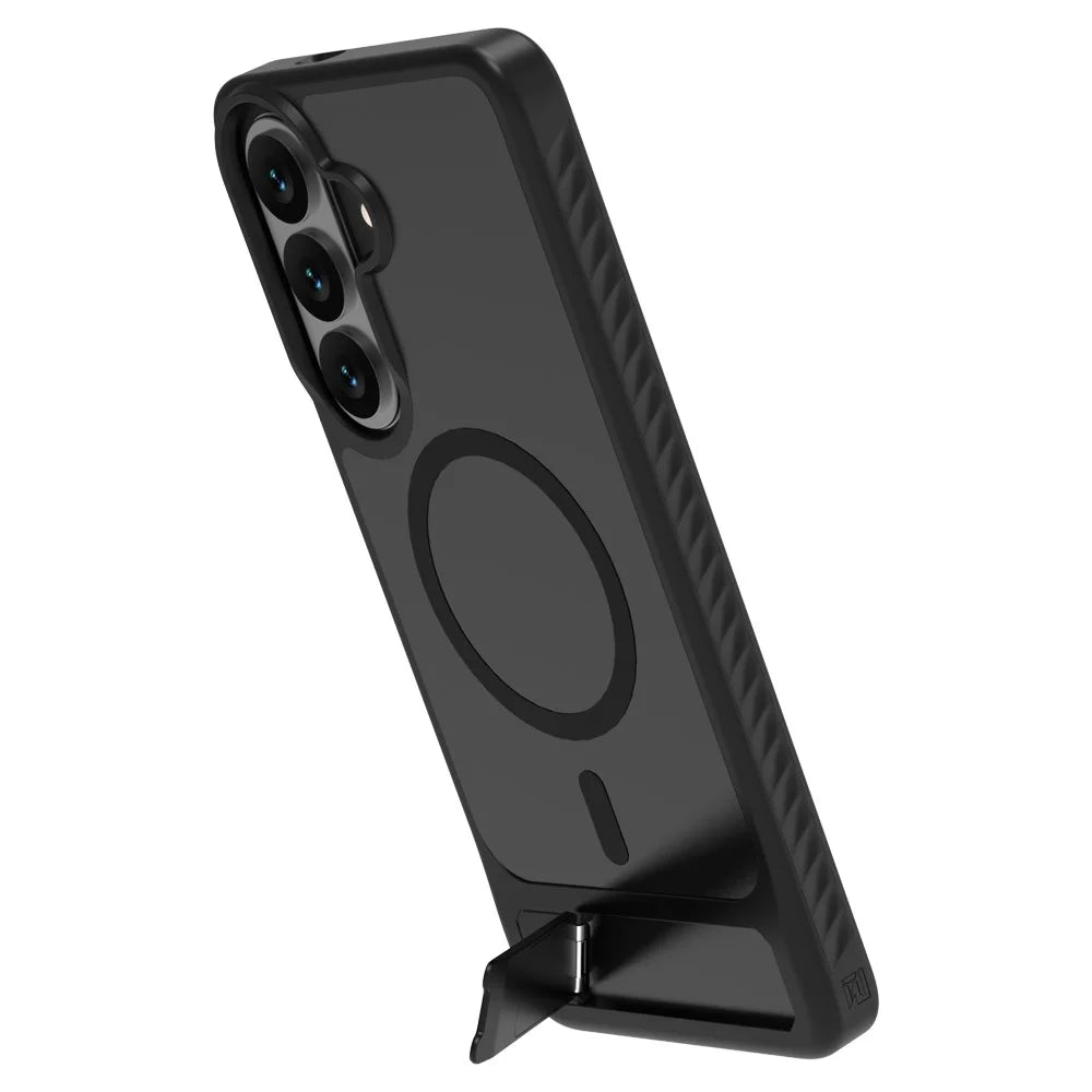 LEREACH Le-Chic Series for Samsung Galaxy S26+ Magnetic Case TPU + PC Kickstand Phone Cover - Black - 2