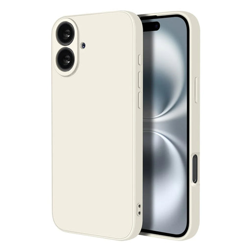 NORTHJO For iPhone 16 Plus Silicone Case with High Aluminium-Silicon Glass Film, Shockproof Phone Cover - White - 2