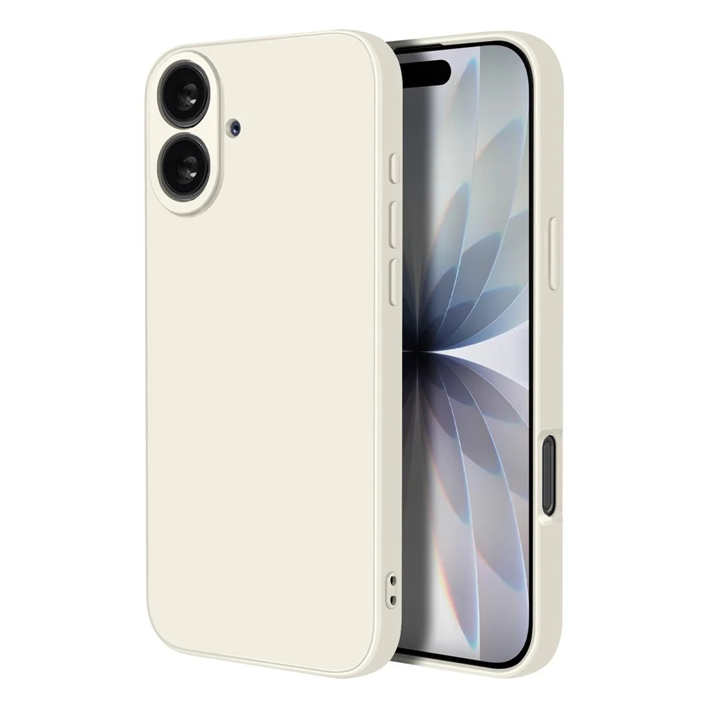 NORTHJO For iPhone 17 Silicone Case with High Aluminium-Silicon Glass Film, Shockproof Phone Cover - White - 2